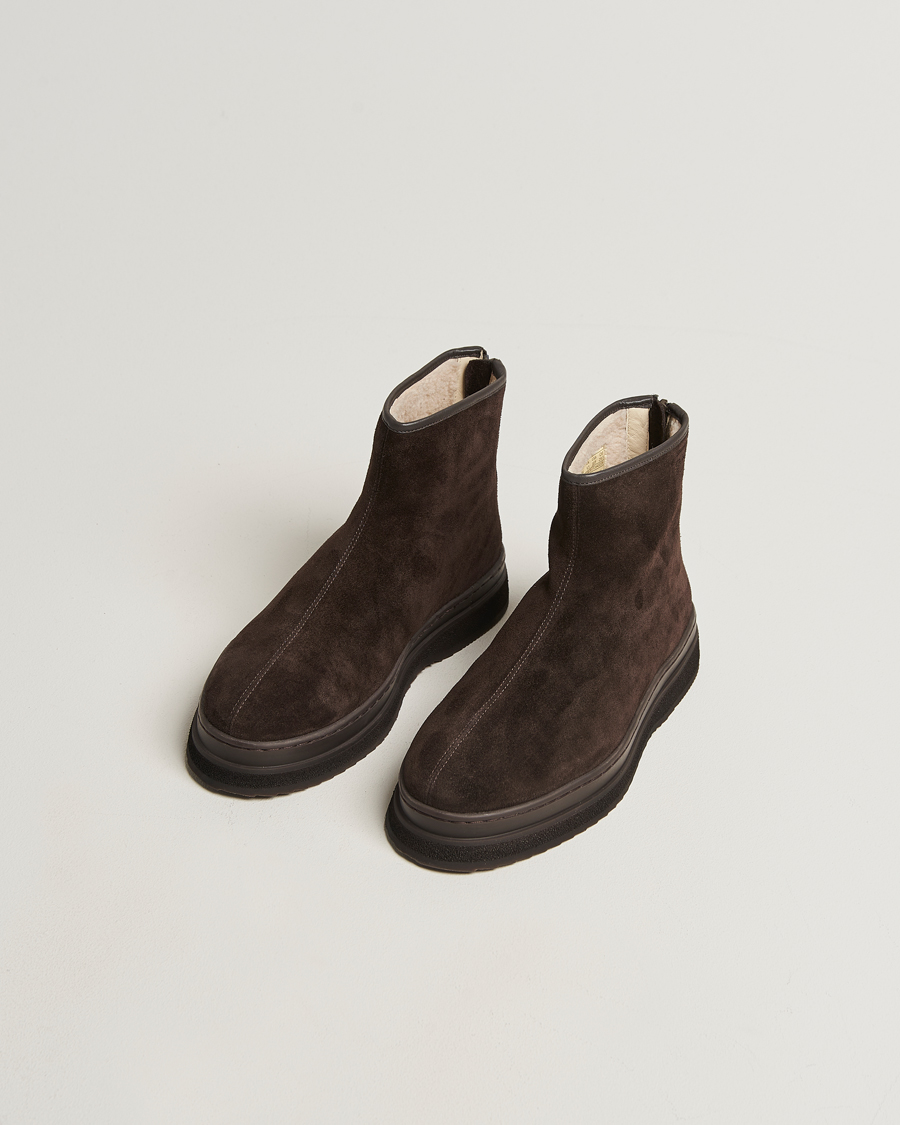 Heren | Laarzen | GANT | Blistown Shearling Suede Curling Boot Espresso Brown