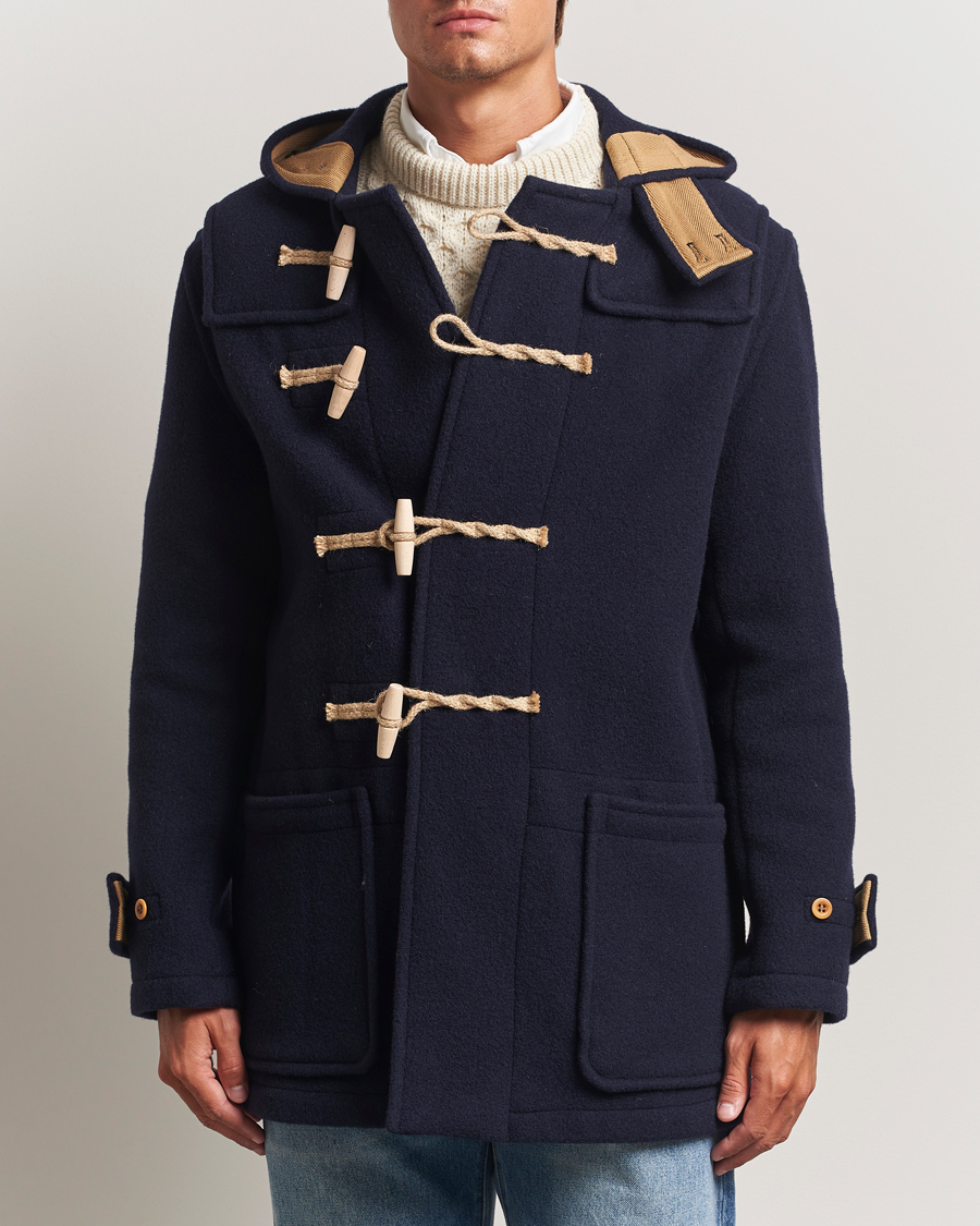 Heren | Jassen | Gloverall | Mid Length Monty Union Jack Duffle Coat Navy