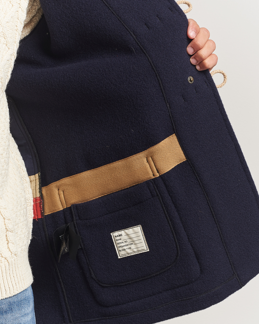 Heren | Jassen | Gloverall | Mid Length Monty Union Jack Duffle Coat Navy