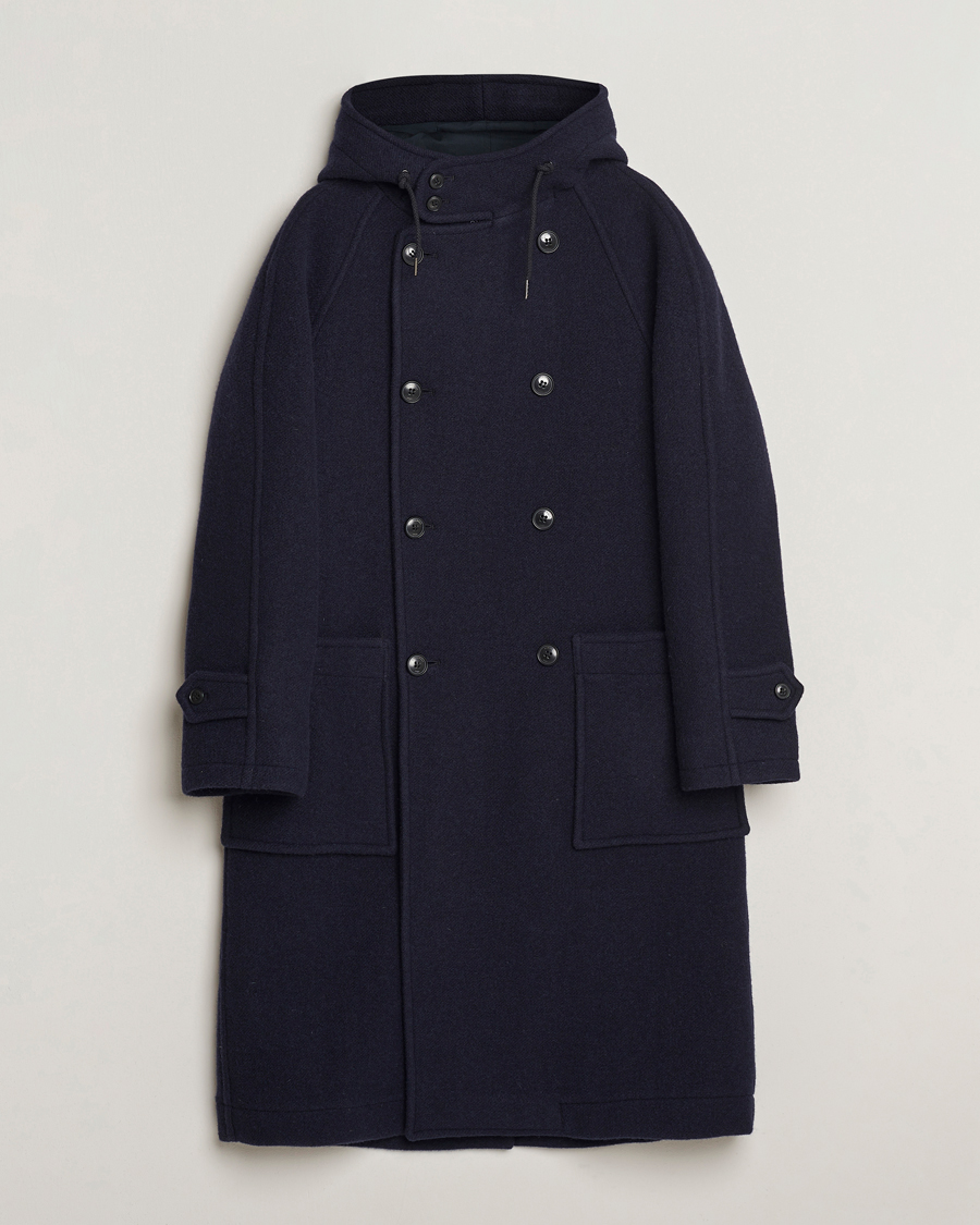 Heren | Jassen | Gloverall | Raglan Wool Coat Navy