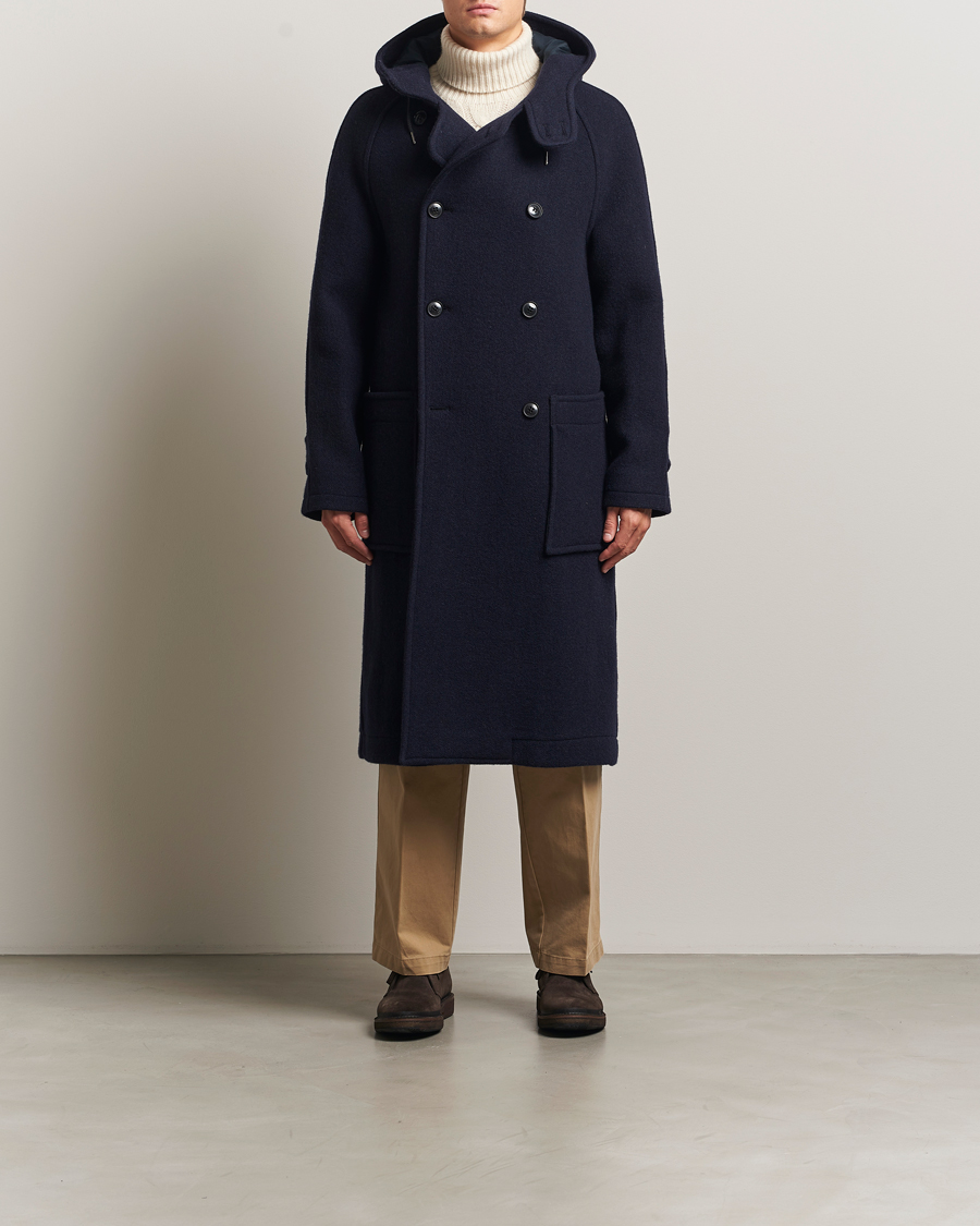 Heren | Jassen | Gloverall | Raglan Wool Coat Navy