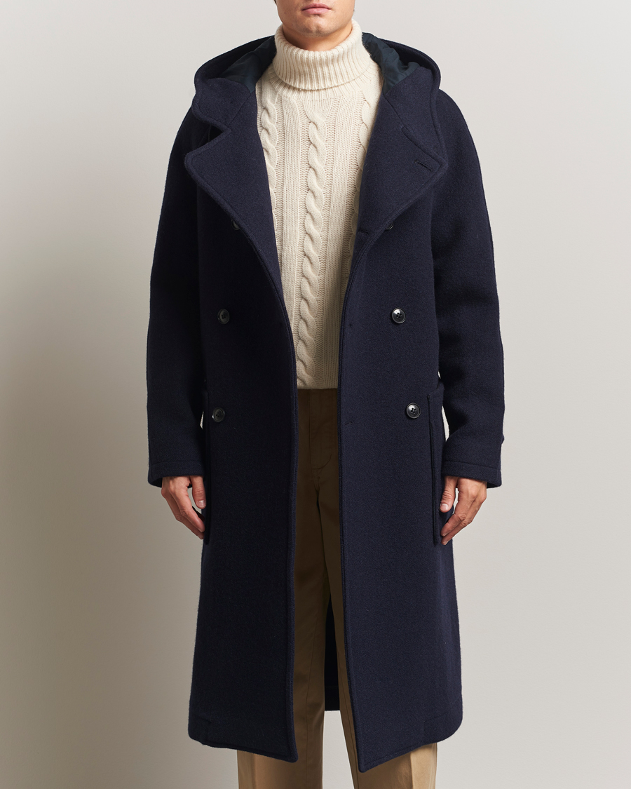 Heren | Jassen | Gloverall | Raglan Wool Coat Navy