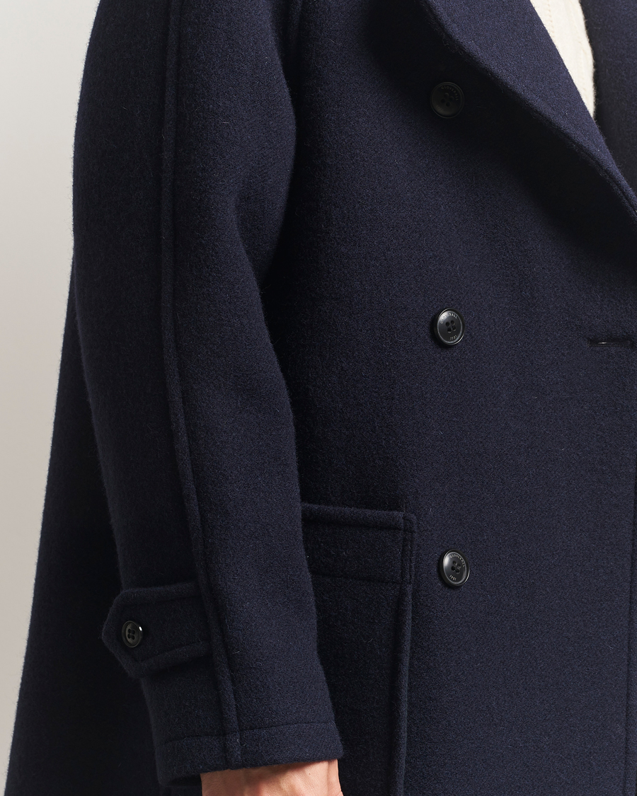 Heren | Jassen | Gloverall | Raglan Wool Coat Navy