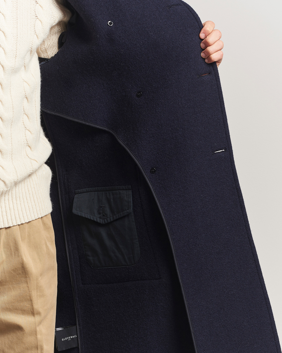 Heren | Jassen | Gloverall | Raglan Wool Coat Navy