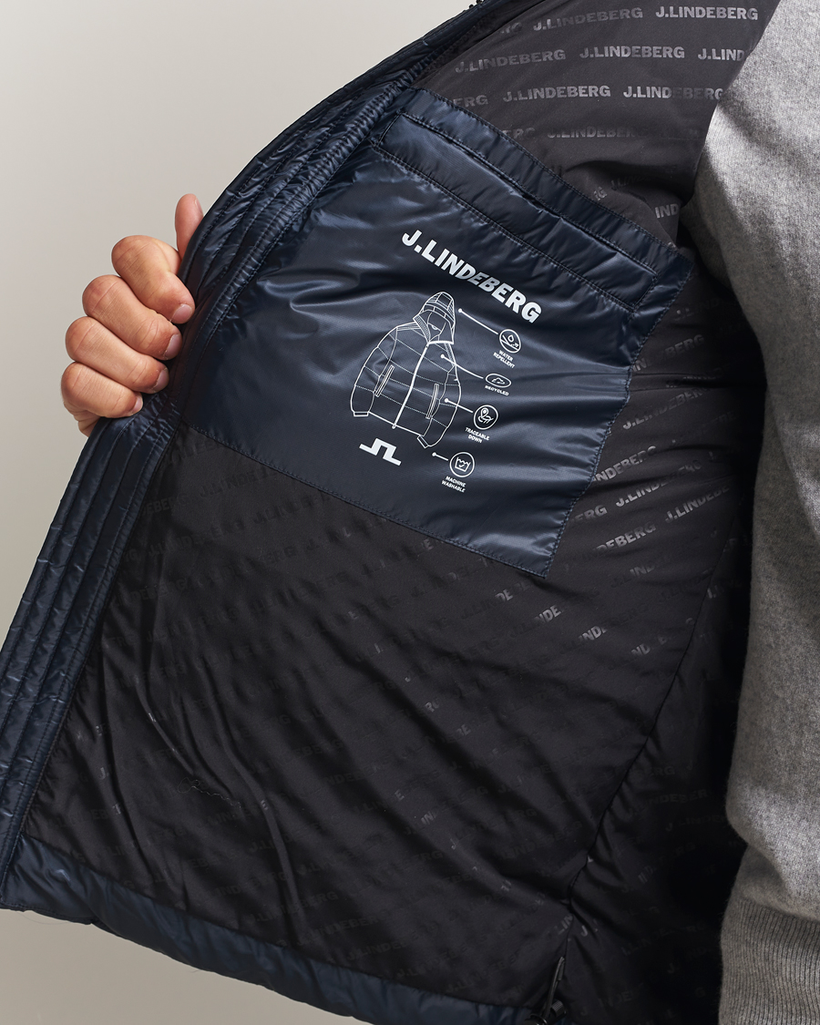 Heren | Jassen | J.Lindeberg | Daryl Down Hooded Jacket Navy