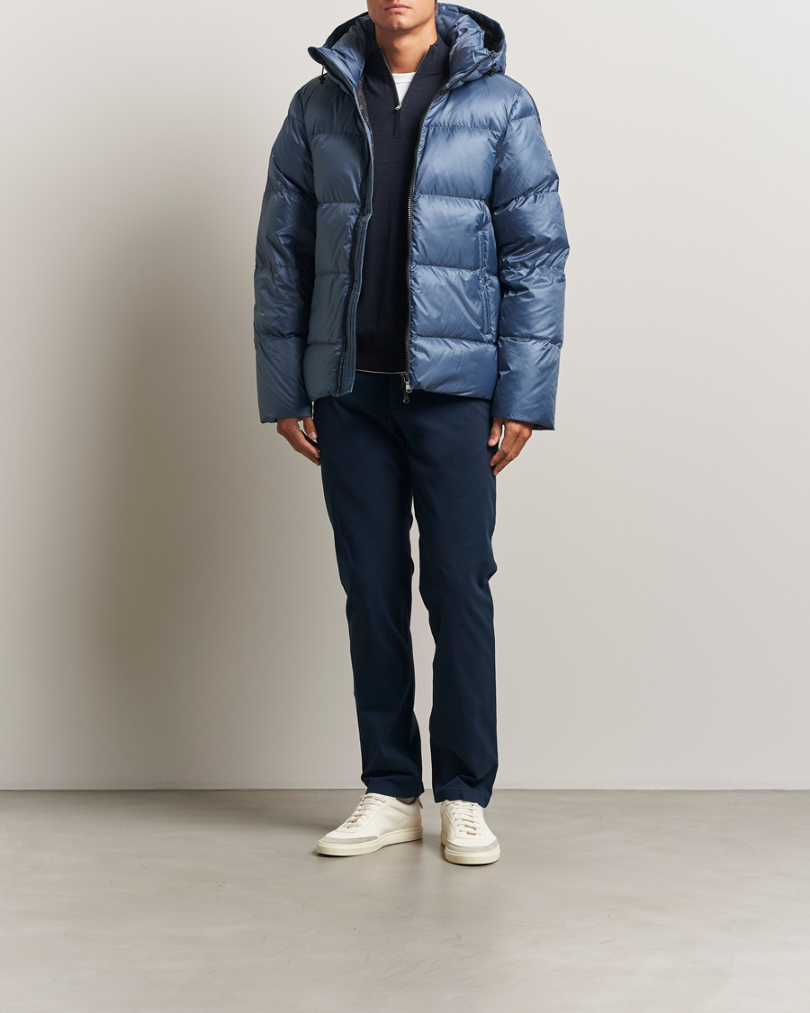 Heren | Jassen | J.Lindeberg | Daryl Down Hooded Jacket Vintage Indigo