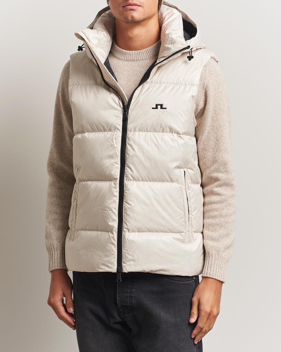 Heren | Gilets | J.Lindeberg | Daryl Down Hooded Vest Moonbeam