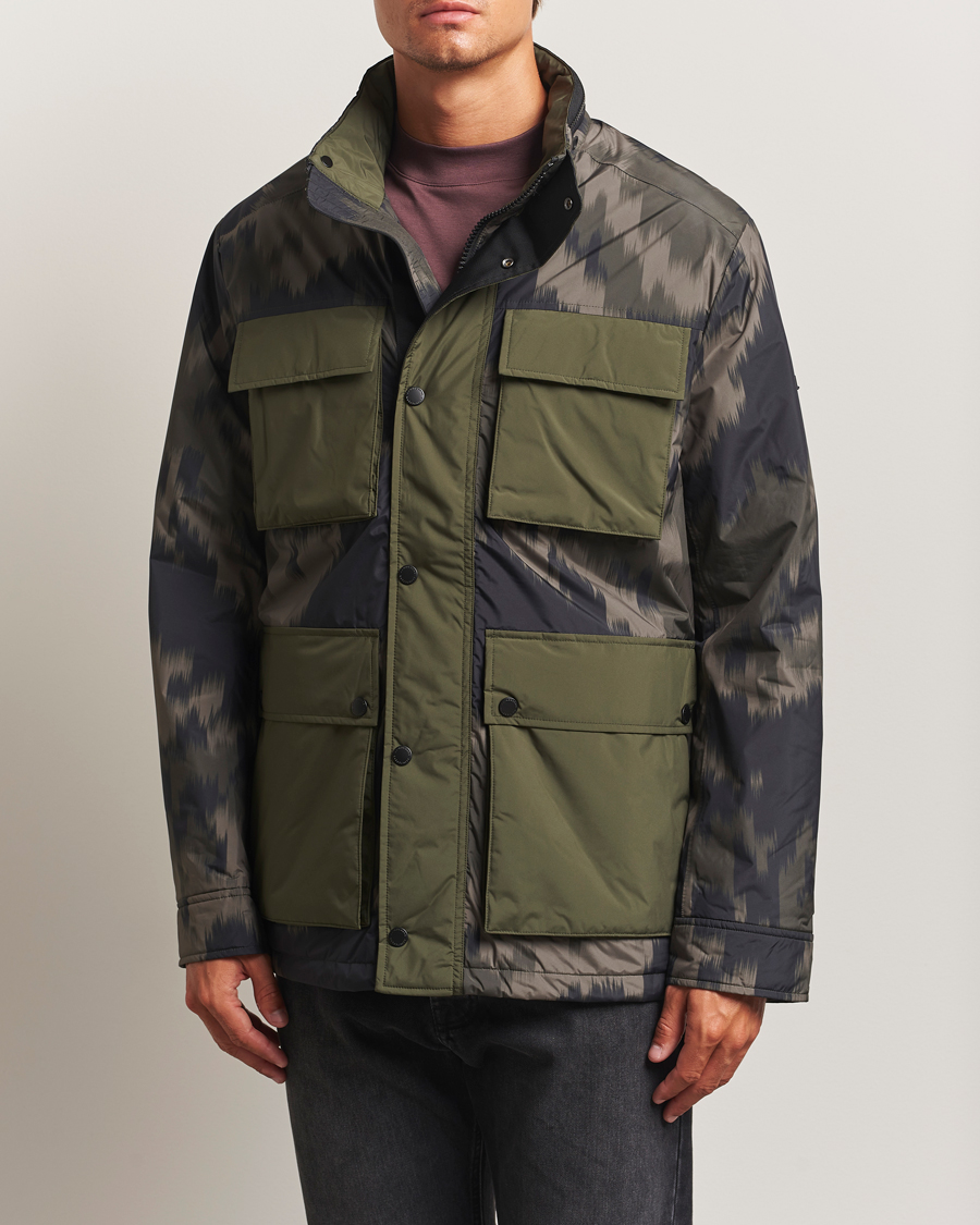 Heren | Jassen | J.Lindeberg | Aiden 2L Padded Printed Field Jacket Wrap Forest