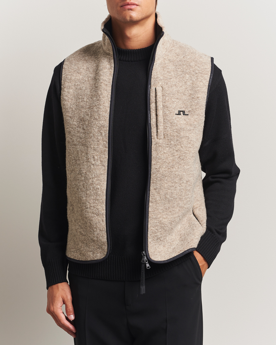 Heren | Truien | J.Lindeberg | Duncan Wool Fleece Vest Moonbeam