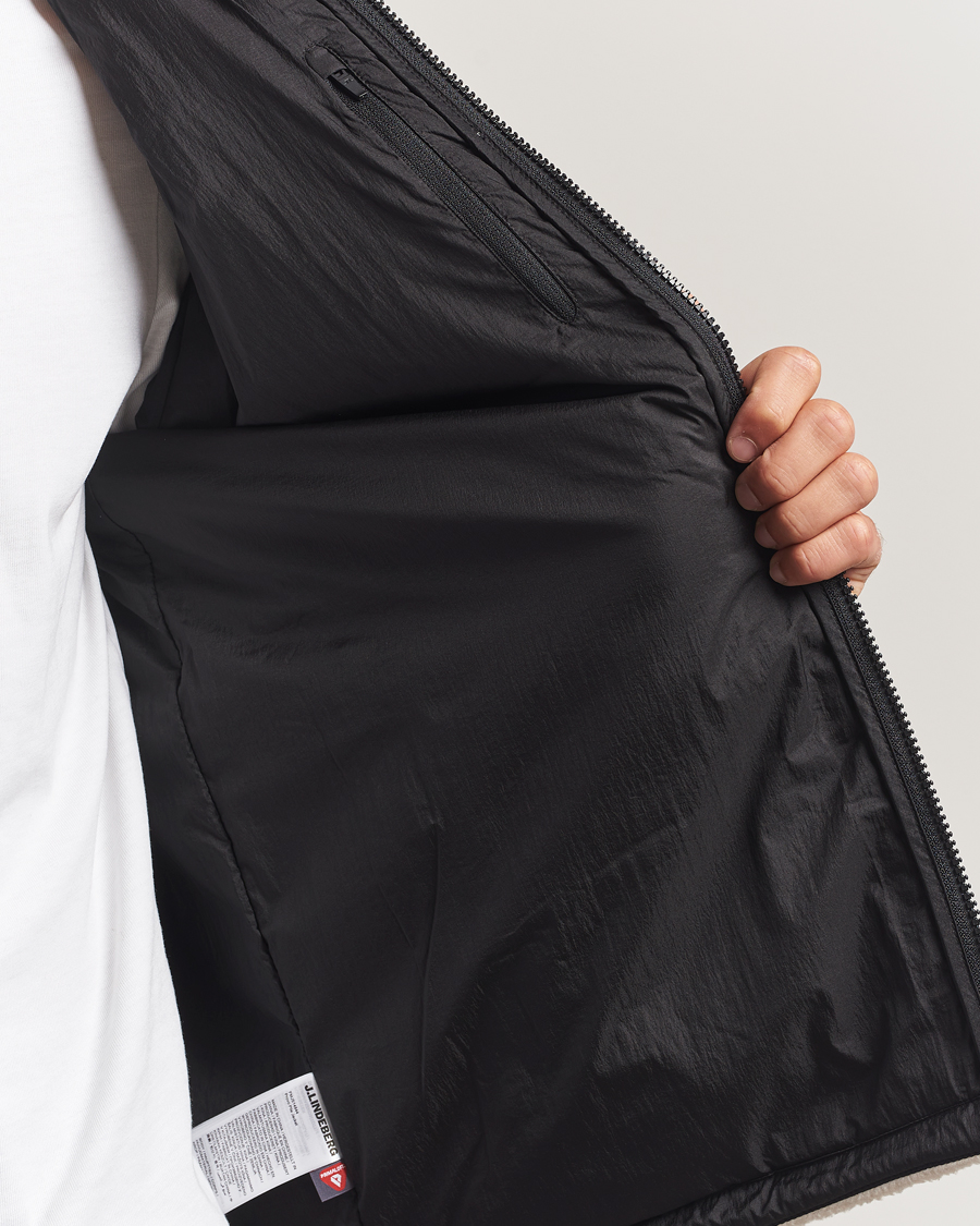 Heren | Truien | J.Lindeberg | Provo Pile Hooded Full Zip Moonbeam