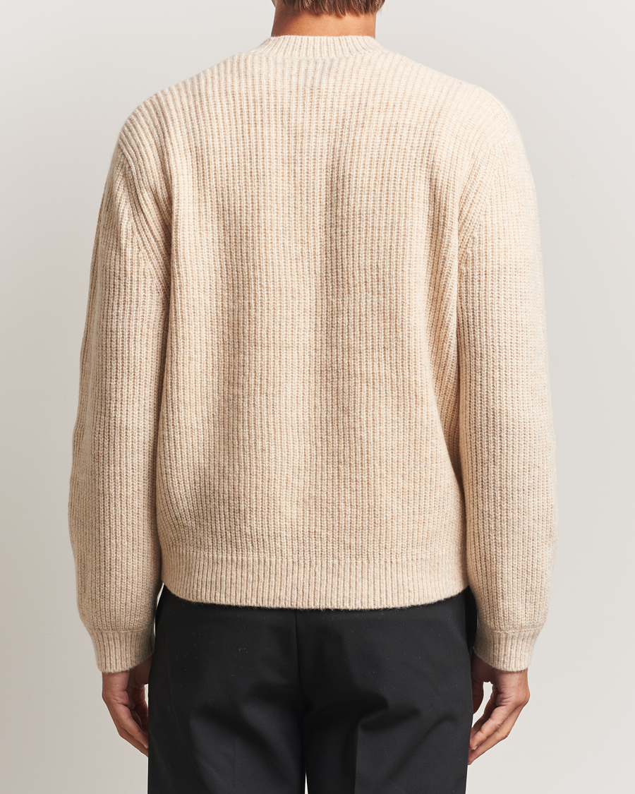 Heren | Truien | J.Lindeberg | Vitor Wool Heavy Knitted V-Neck Moonbeam Melange