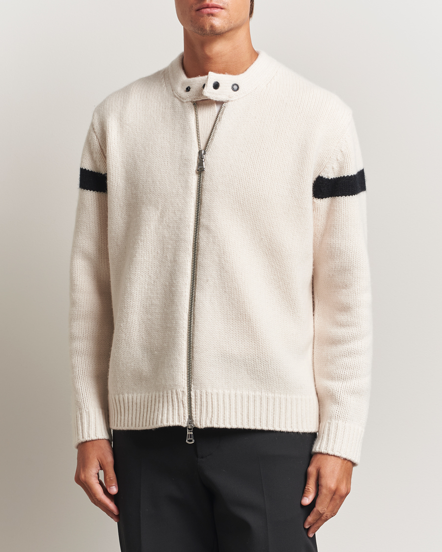 Heren | Truien | J.Lindeberg | Kessler Biker Wool Full Zip Moonbeam