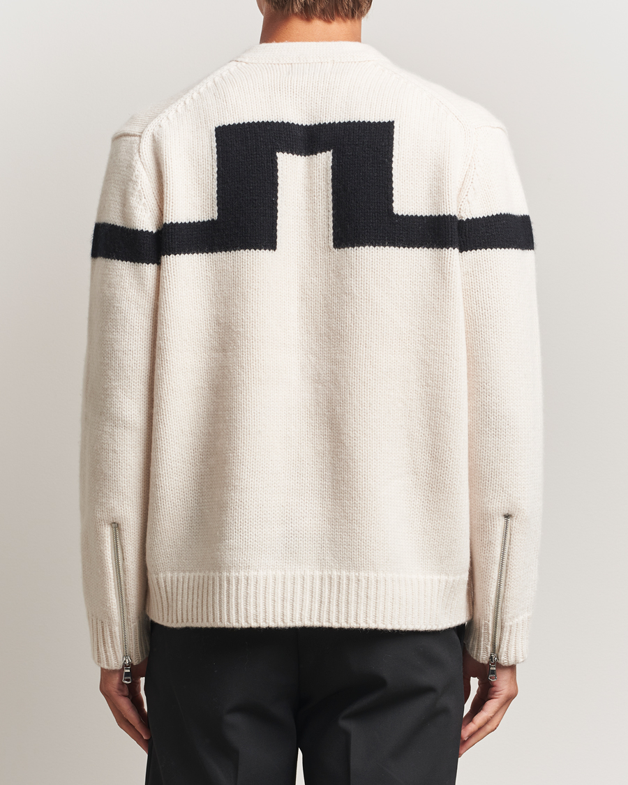 Heren | Truien | J.Lindeberg | Kessler Biker Wool Full Zip Moonbeam