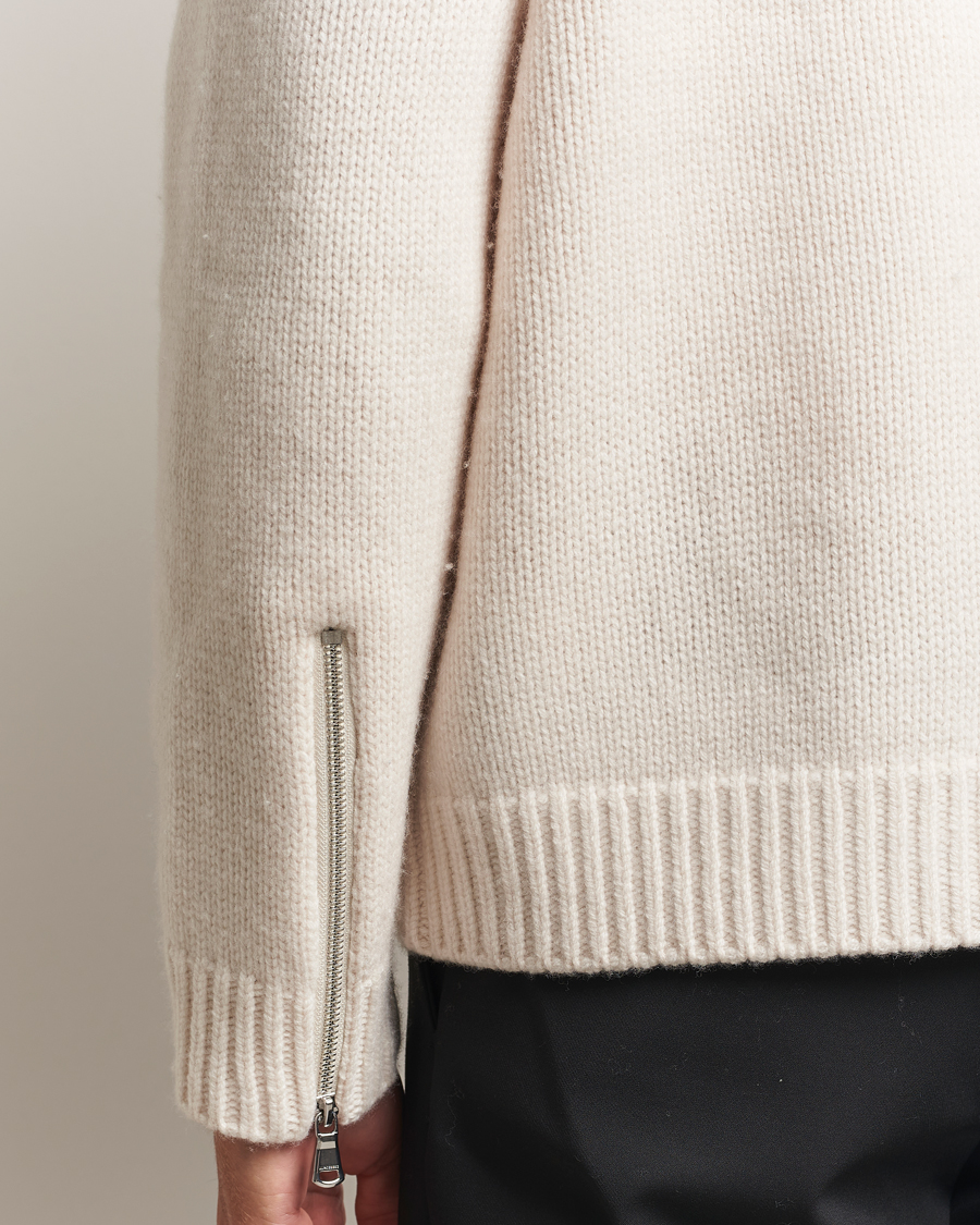 Heren | Truien | J.Lindeberg | Kessler Biker Wool Full Zip Moonbeam