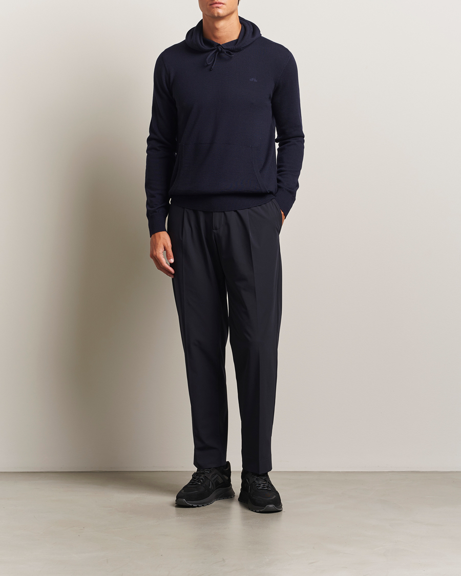 Heren | Truien | J.Lindeberg | Karl Merino Hoodie Navy