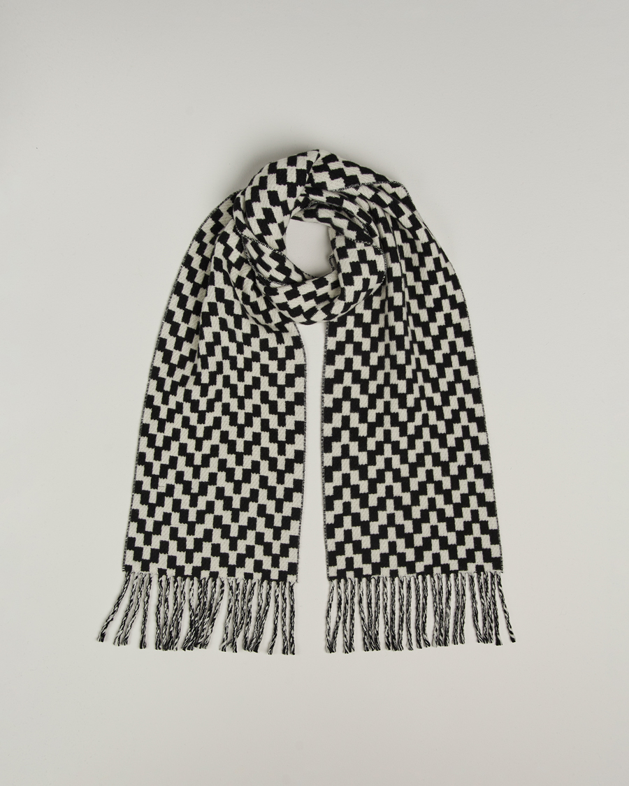 Heren | Sjaals | J.Lindeberg | Jared Stacked Bridge Wool Scarf Black/White