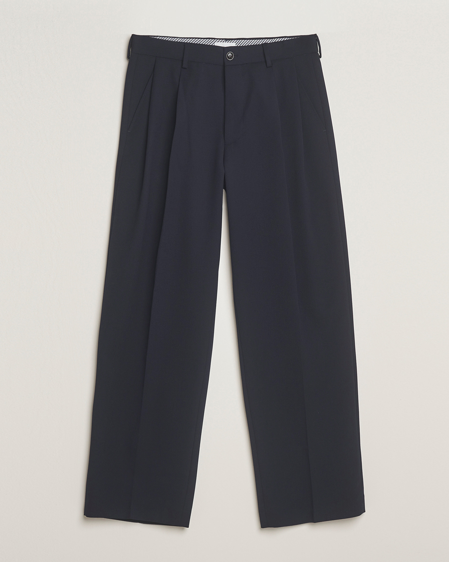 Heren | Broeken | NN07 | Justin Double Pleated Suit Trousers Deep Navy