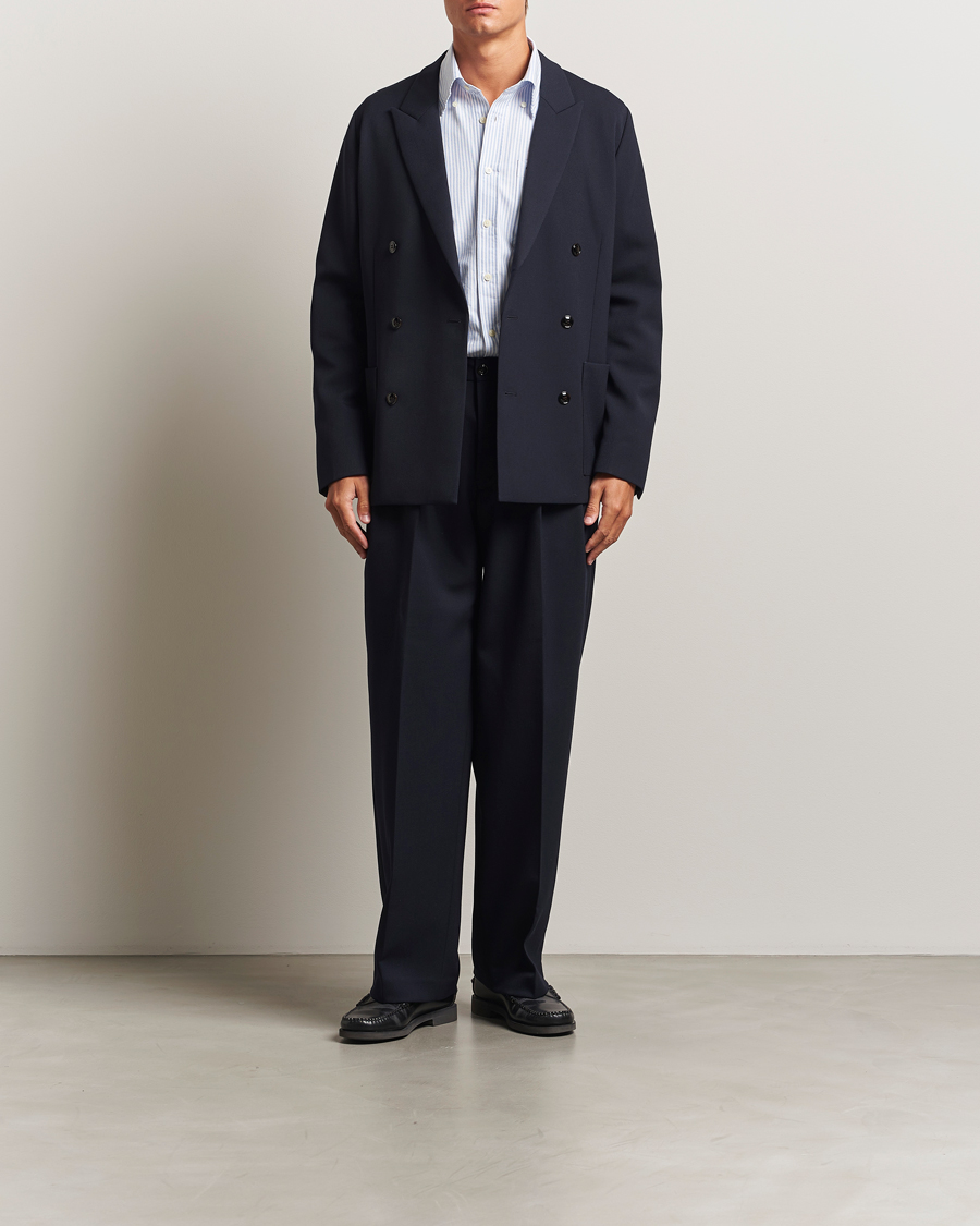 Heren | Broeken | NN07 | Justin Double Pleated Suit Trousers Deep Navy