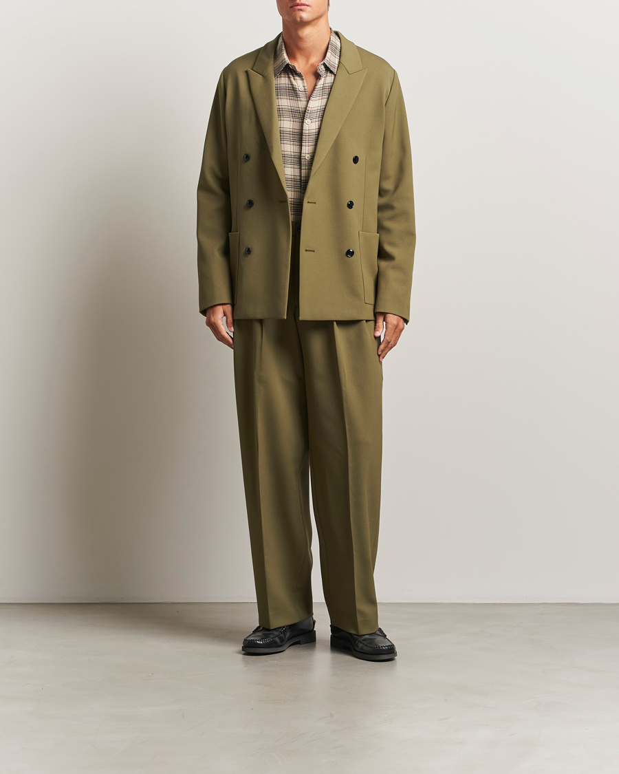 Heren | Broeken | NN07 | Justin Double Pleated Suit Trousers Firene Green