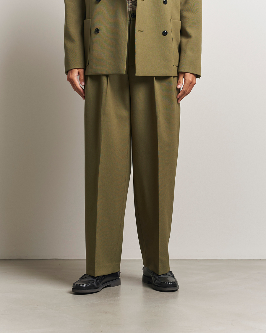 Heren | Broeken | NN07 | Justin Double Pleated Suit Trousers Firene Green