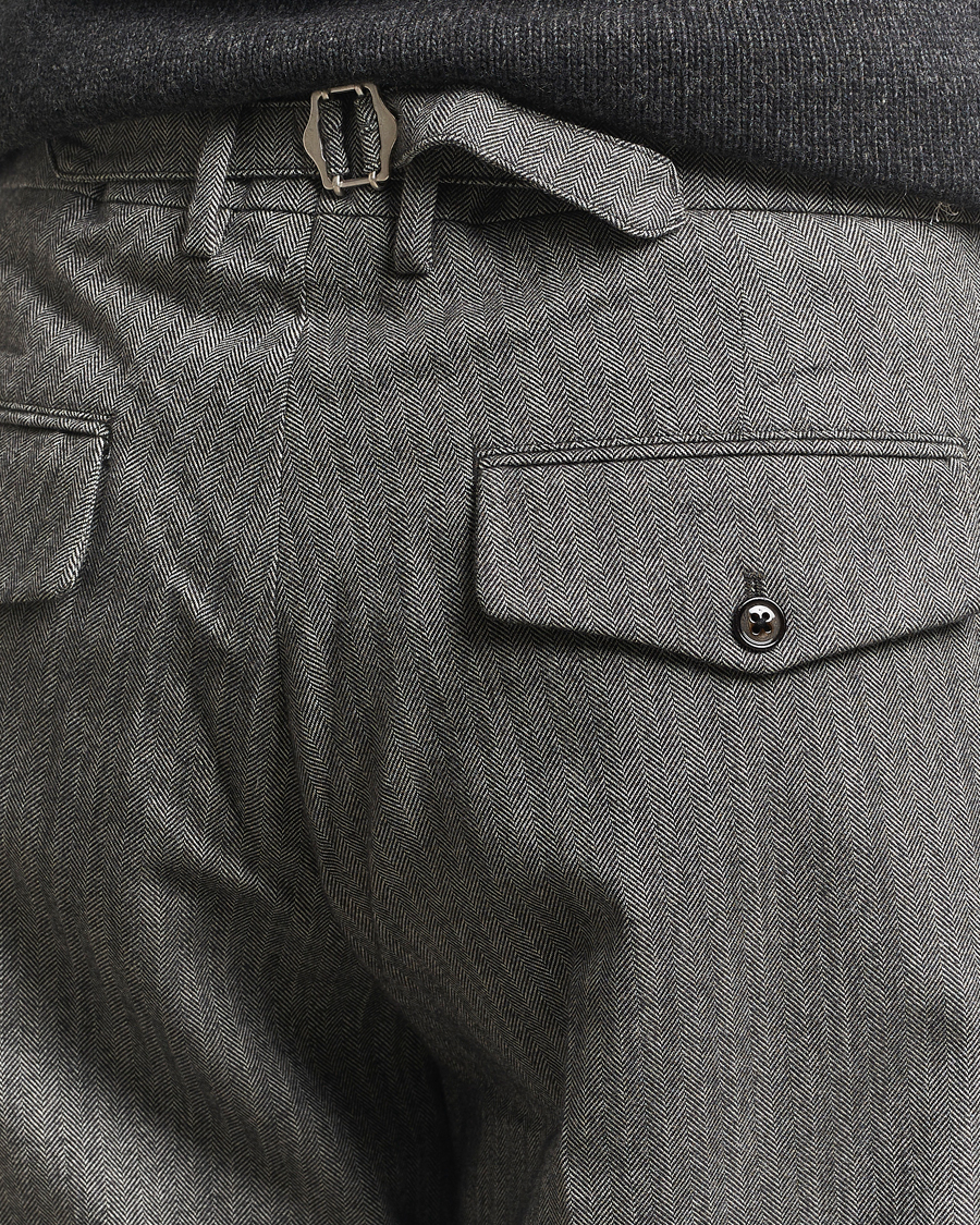 Heren | Broeken | NN07 | Justin Double Pleated Herringbone Trousers Grey