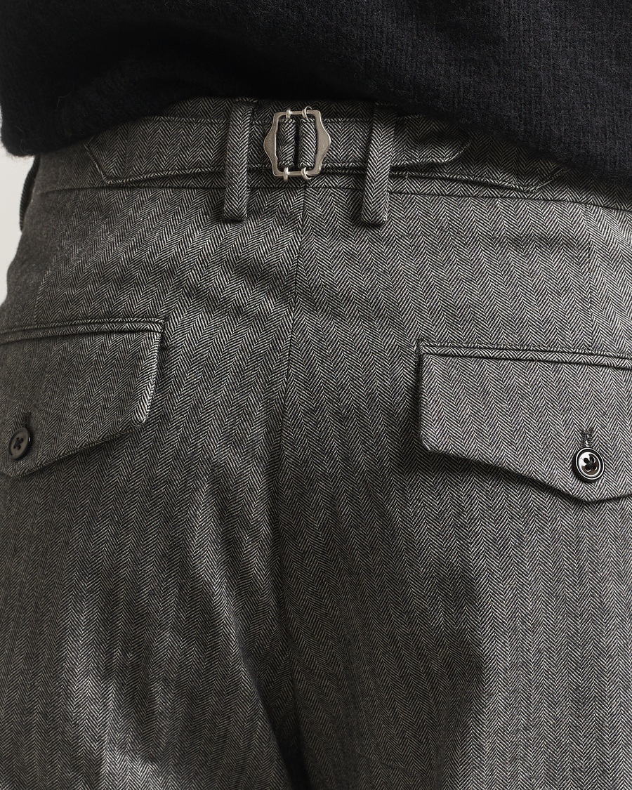 Heren | Broeken | NN07 | Justin Double Pleated Herringbone Trousers Grey