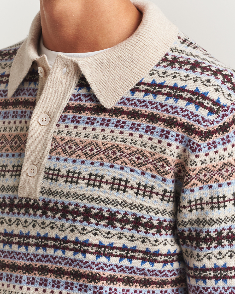 Heren | Truien | NN07 | Robbie Fairisle Knitted Polo Multi