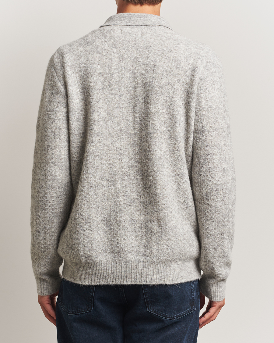 Heren | Truien | NN07 | Alfie Alpaca Knitted Half Zip Sable Grey
