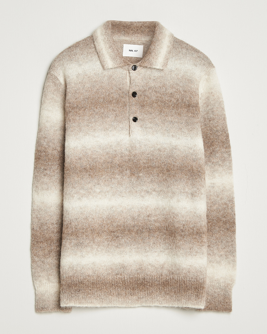 Heren | Truien | NN07 | Alfie Alpaca Knitted Polo Light Camel