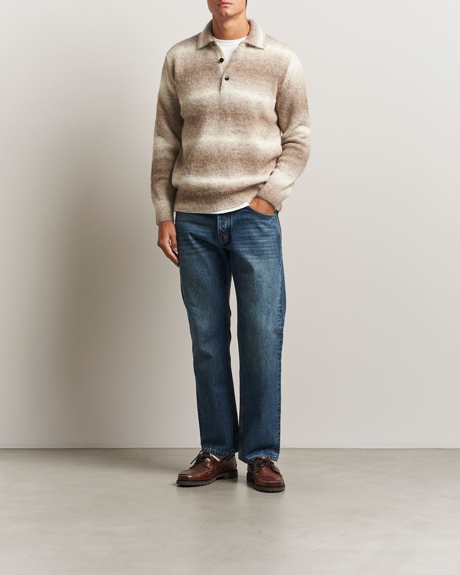 Heren | Truien | NN07 | Alfie Alpaca Knitted Polo Light Camel