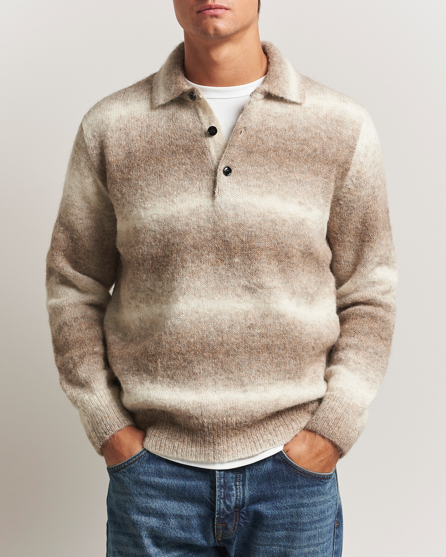 Heren | Truien | NN07 | Alfie Alpaca Knitted Polo Light Camel