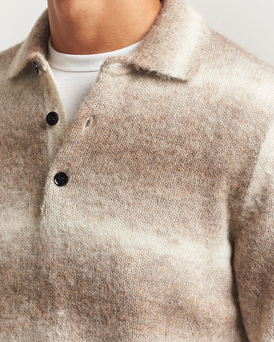 Heren | Truien | NN07 | Alfie Alpaca Knitted Polo Light Camel