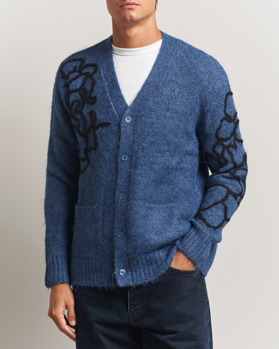 Heren | Truien | NN07 | Kyle Alpaca Knitted Cardigan Denim Blue
