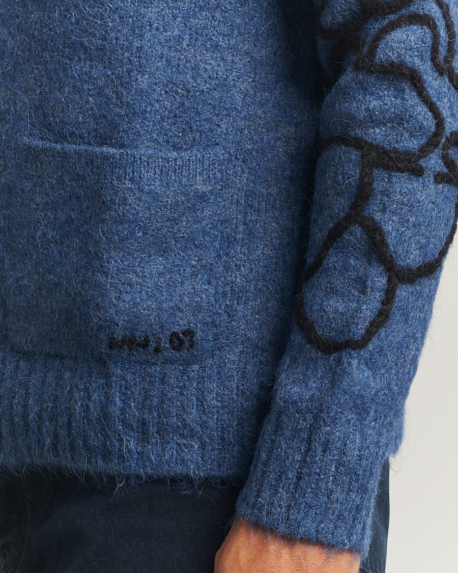 Heren | Truien | NN07 | Kyle Alpaca Knitted Cardigan Denim Blue