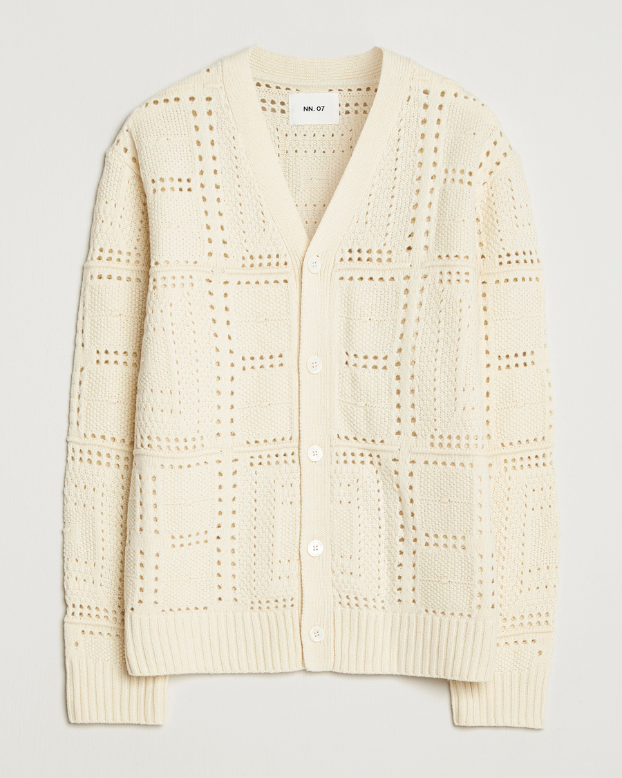 Heren | Truien | NN07 | Tobias Knitted Cardigan Ivory