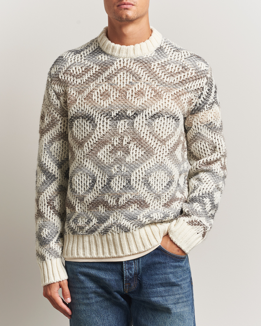 Heren | Truien | NN07 | Brady Heavy Knitted Sweater Ivory Multi