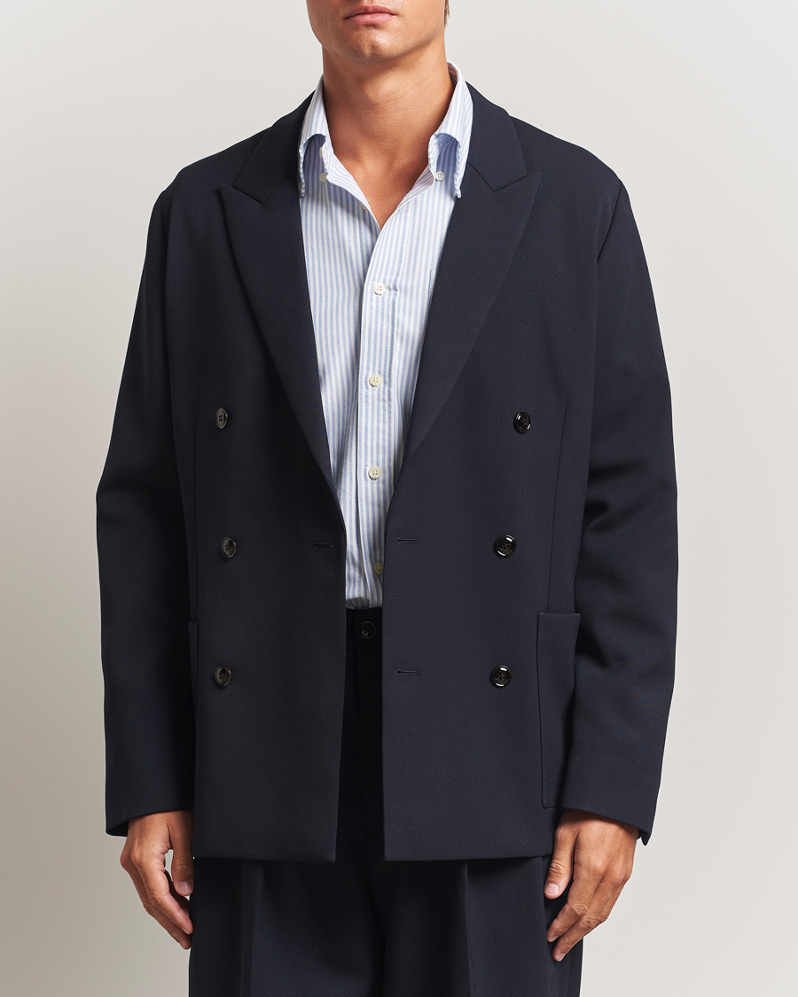 Heren | Blazers | NN07 | Jordin Wool Double Breasted Blazer Deep Navy