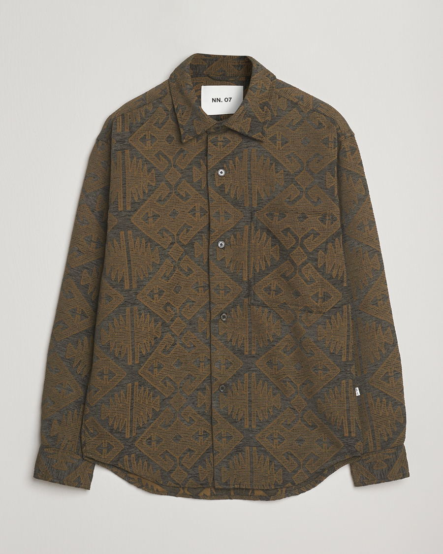 Heren | Overhemden | NN07 | Adwin Printed Overshirt Green Multi
