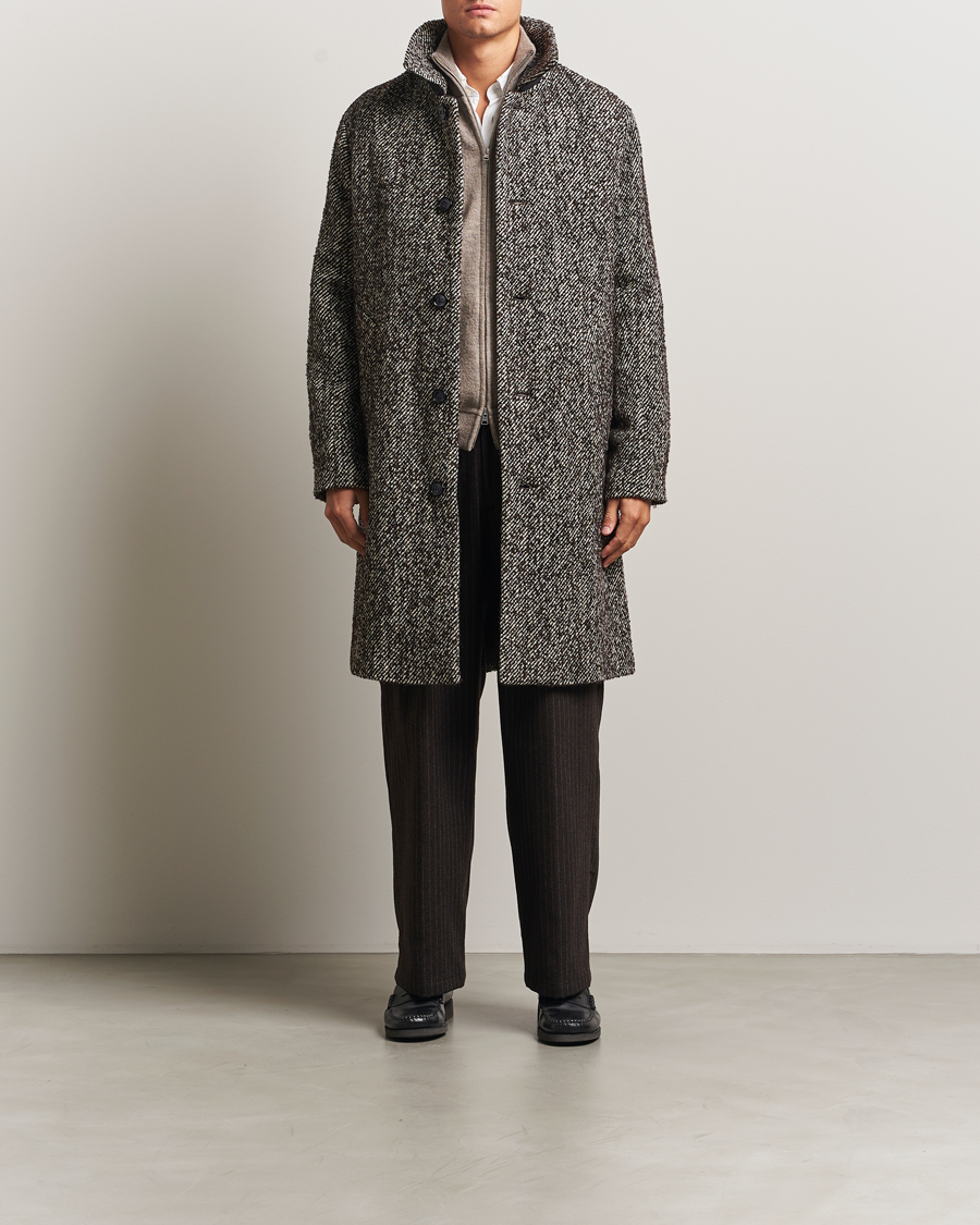 Heren | Jassen | NN07 | Franco Wool Herringbone Coat Demitasse Brown