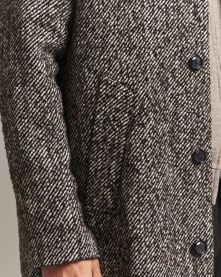 Heren | Jassen | NN07 | Franco Wool Herringbone Coat Demitasse Brown