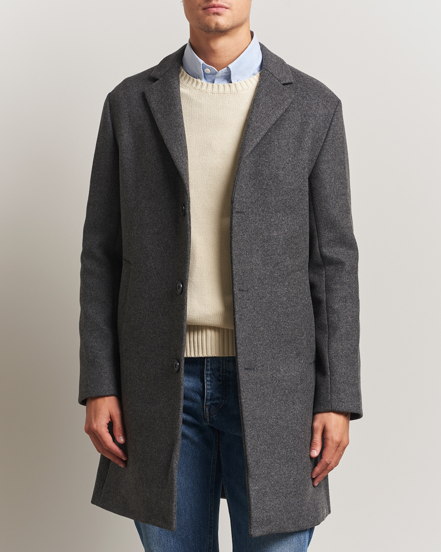 Heren | Jassen | NN07 | Austin Wool Coat Grey Melange