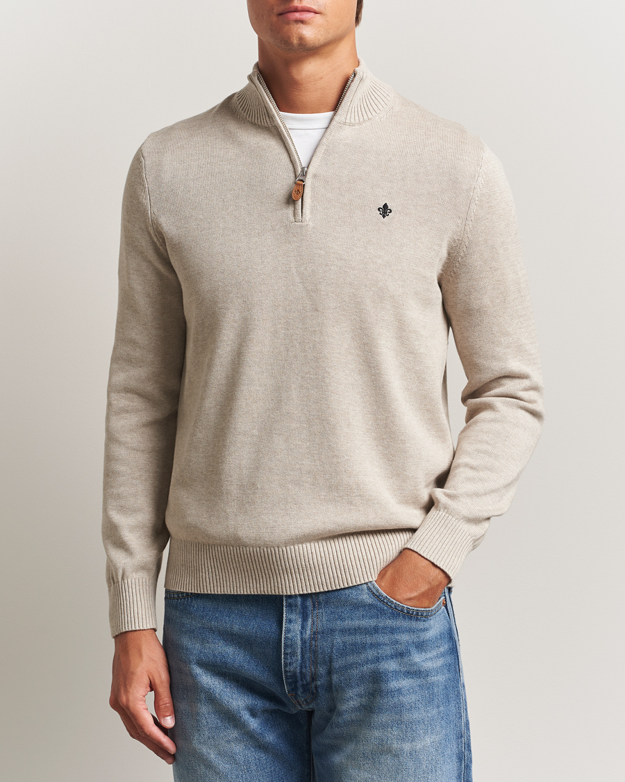Heren | Truien | Morris | Darmon Half Zip Beige
