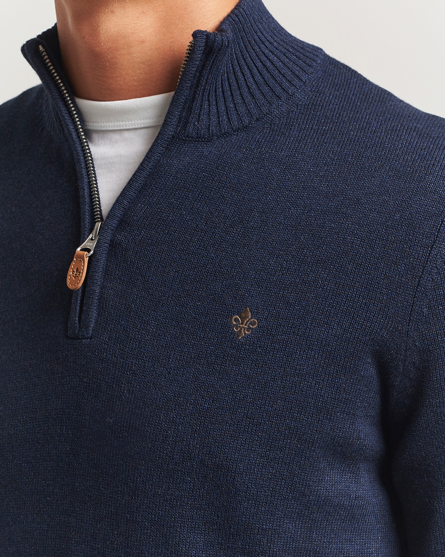 Heren | Truien | Morris | Darmon Half Zip Blue