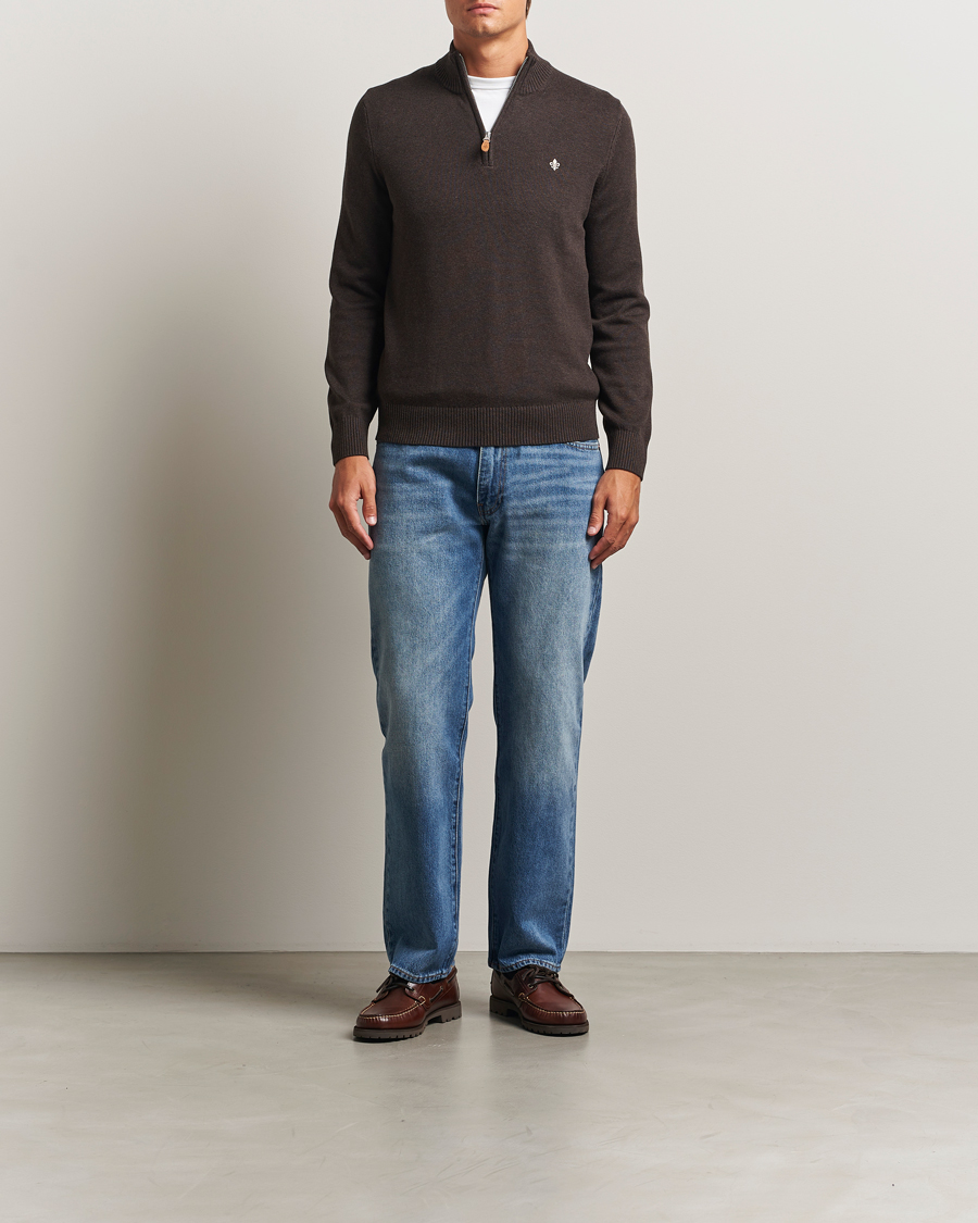 Heren | Truien | Morris | Darmon Half Zip Brown