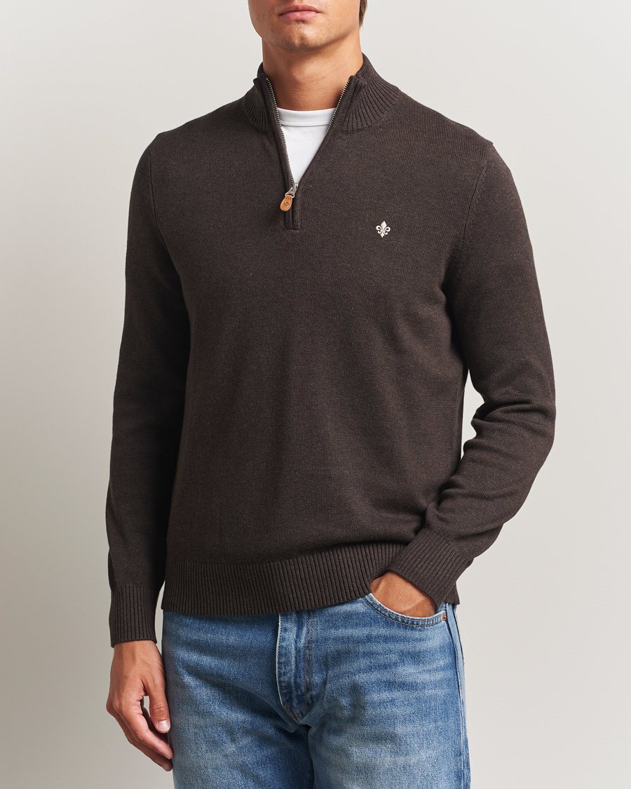 Heren | Truien | Morris | Darmon Half Zip Brown