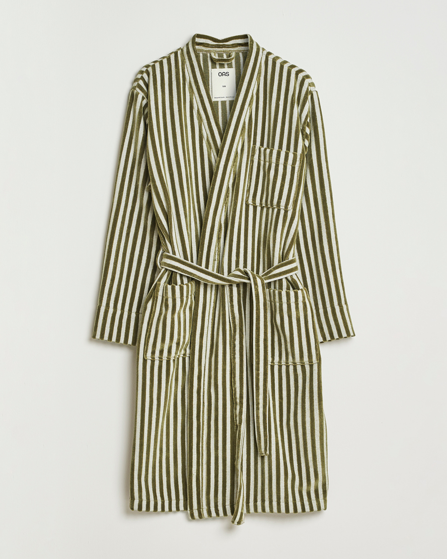 Heren | Pyjama's en gewaden | OAS | Korto Cotton Robe Green