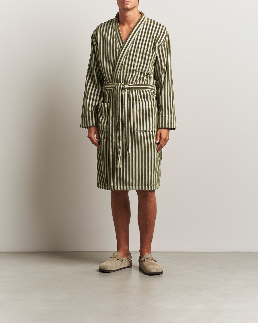 Heren | Pyjama's en gewaden | OAS | Korto Cotton Robe Green