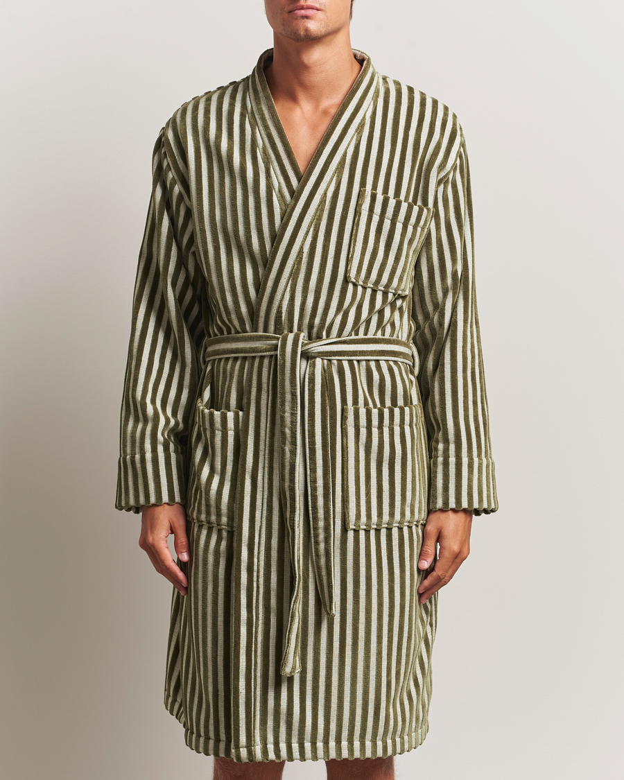 Heren | Pyjama's en gewaden | OAS | Korto Cotton Robe Green