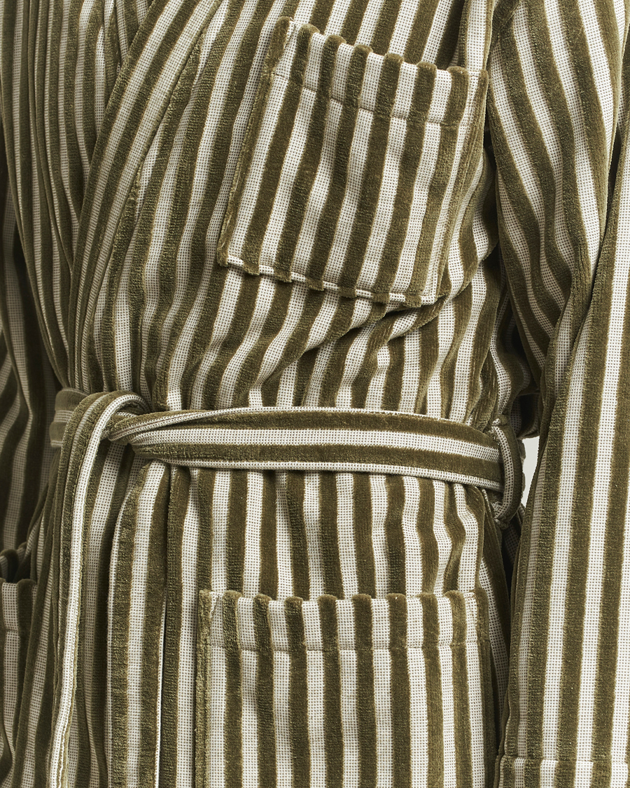 Heren | Pyjama's en gewaden | OAS | Korto Cotton Robe Green