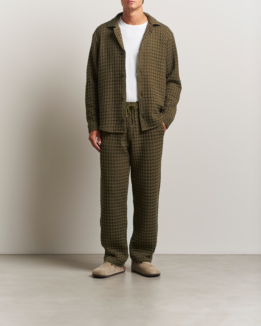 Heren | Broeken | OAS | Turtle Ayora Waffle Pants Dark Green